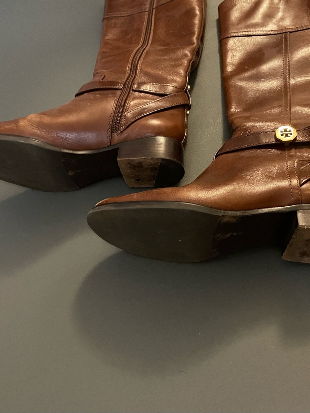 Gorg Caramel Tory Burch Leather Boots 6.5 Good Condition - Picture 3 of 6